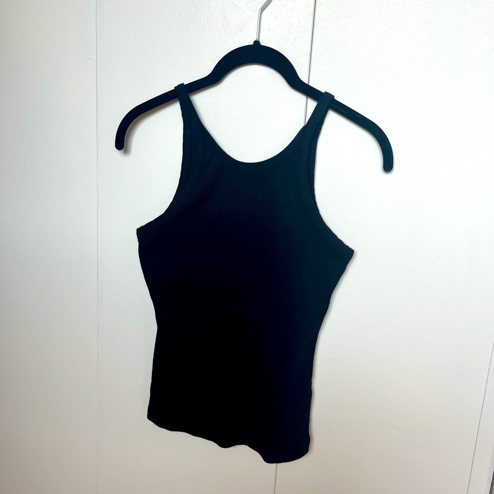 Black ribbed Reiss tank top